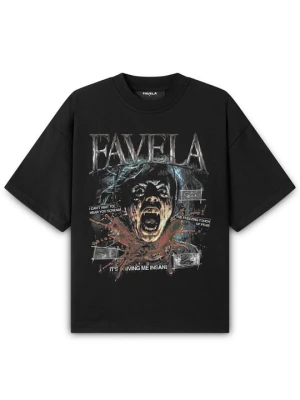 T-shirt z nadrukiem FAVELA czarny