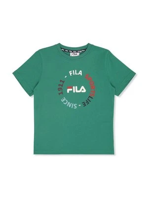 T-shirt z nadrukiem Fila zielony