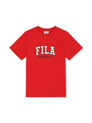T-shirt z nadrukiem Fila czerwony