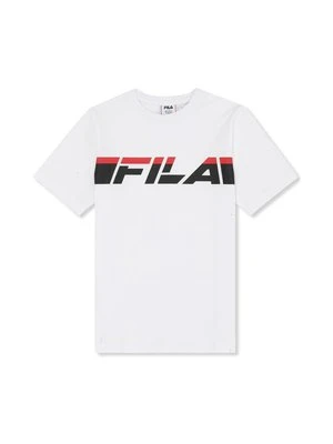 T-shirt z nadrukiem Fila biały