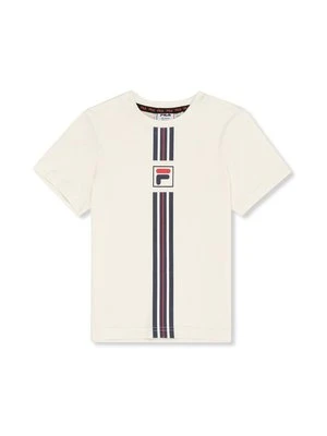 T-shirt z nadrukiem Fila mleczny