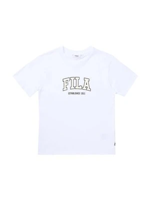 T-shirt z nadrukiem Fila biały