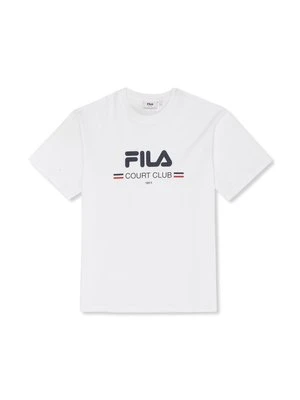T-shirt z nadrukiem Fila biały