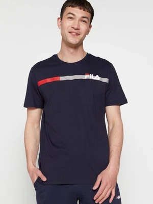 T-shirt z nadrukiem Fila granatowy