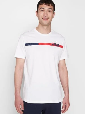 T-shirt z nadrukiem Fila biały