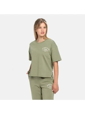T-shirt z nadrukiem Fila zielony