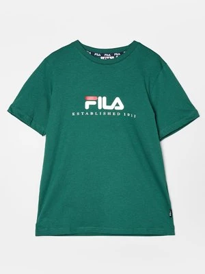 T-shirt z nadrukiem Fila zielony