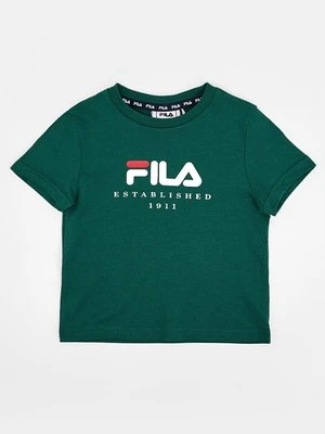 T-shirt z nadrukiem Fila zielony
