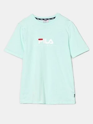 T-shirt z nadrukiem Fila miętowy