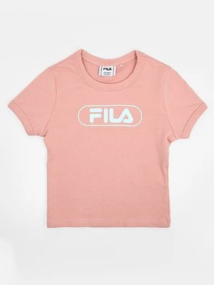 T-shirt z nadrukiem Fila jasnoróżowy