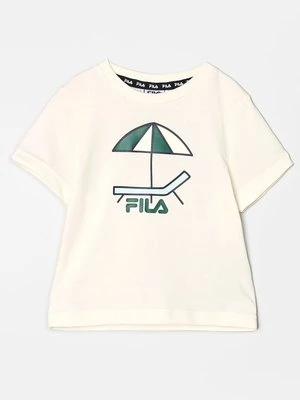 T-shirt z nadrukiem Fila mleczny