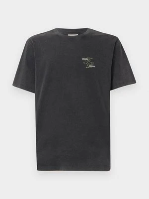 T-shirt z nadrukiem Filling Pieces antracytowy melanż