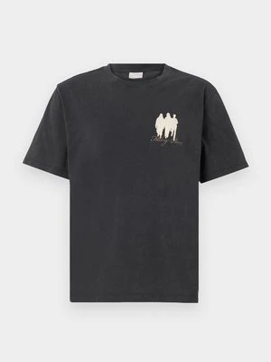 T-shirt z nadrukiem Filling Pieces antracytowy melanż