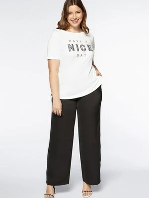 T-shirt z nadrukiem Fiorella Rubino biały