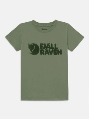 T-shirt z nadrukiem Fjällräven jasnozielony
