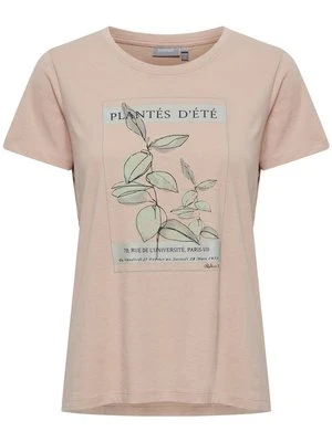 T-shirt z nadrukiem Fransa jasnoróżowy