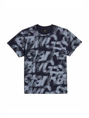 T-shirt z nadrukiem G-Star granatowy