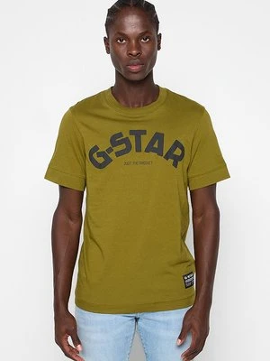 T-shirt z nadrukiem G-Star zielony