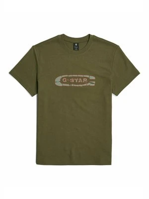 T-shirt z nadrukiem G-Star zielony
