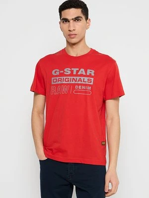 T-shirt z nadrukiem G-Star czerwony