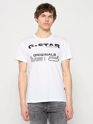 T-shirt z nadrukiem G-Star biały