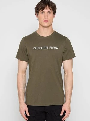 T-shirt z nadrukiem G-Star oliwkowy
