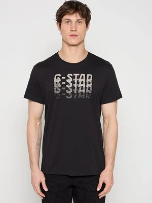 T-shirt z nadrukiem G-Star czarny