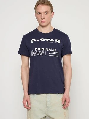 T-shirt z nadrukiem G-Star niebieski