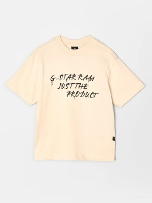 T-shirt z nadrukiem G-Star mleczny