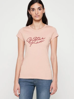 T-shirt z nadrukiem G-Star morelowy