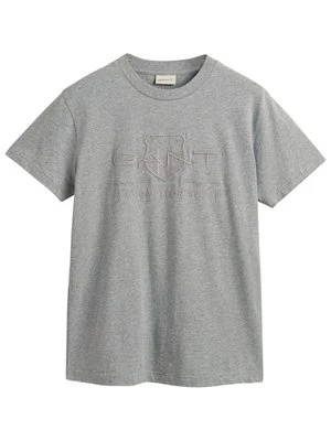T-shirt z nadrukiem Gant szary