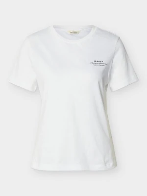 T-shirt z nadrukiem Gant biały