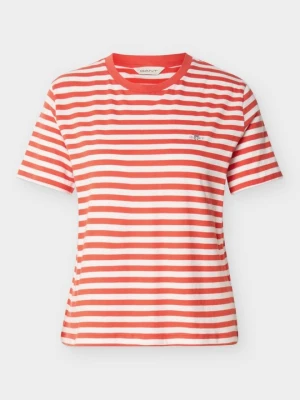 T-shirt z nadrukiem Gant czerwony