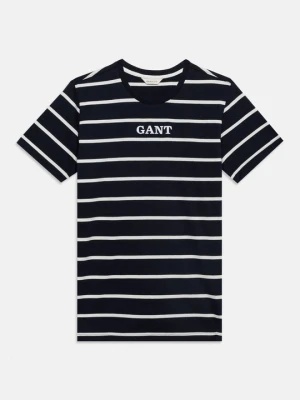 T-shirt z nadrukiem Gant granatowy