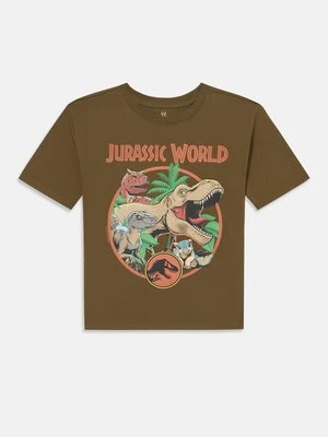 T-shirt z nadrukiem GAP oliwkowy