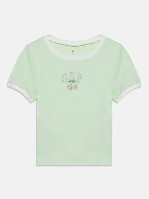 T-shirt z nadrukiem GAP zielony