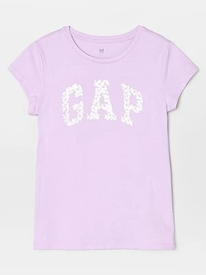 T-shirt z nadrukiem GAP liliowy