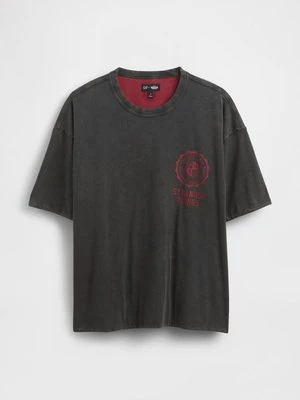 T-shirt z nadrukiem GAP czarny