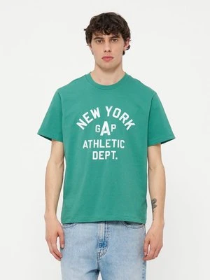 T-shirt z nadrukiem GAP zielony