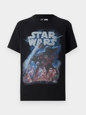 T-shirt z nadrukiem GAP czarny