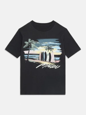 T-shirt z nadrukiem GAP czarny