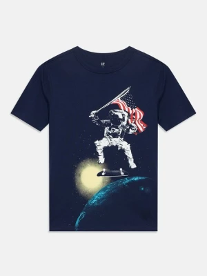 T-shirt z nadrukiem GAP granatowy