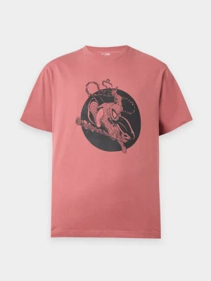 T-shirt z nadrukiem GAP jasnoczerwony