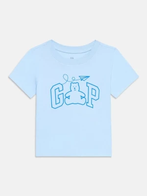 T-shirt z nadrukiem GAP jasnoniebieski