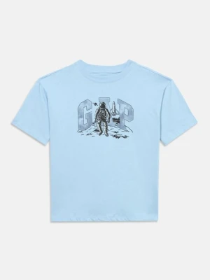 T-shirt z nadrukiem GAP jasnoniebieski