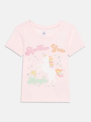T-shirt z nadrukiem GAP jasnoróżowy