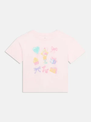 T-shirt z nadrukiem GAP jasnoróżowy