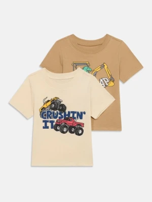 T-shirt z nadrukiem GAP jasnobrązowy