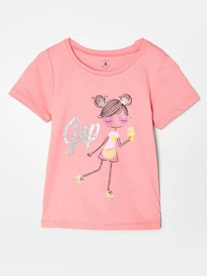 T-shirt z nadrukiem GAP koralowy