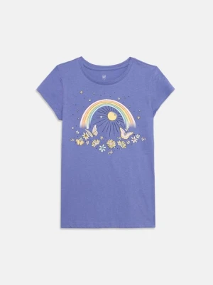 T-shirt z nadrukiem GAP liliowy